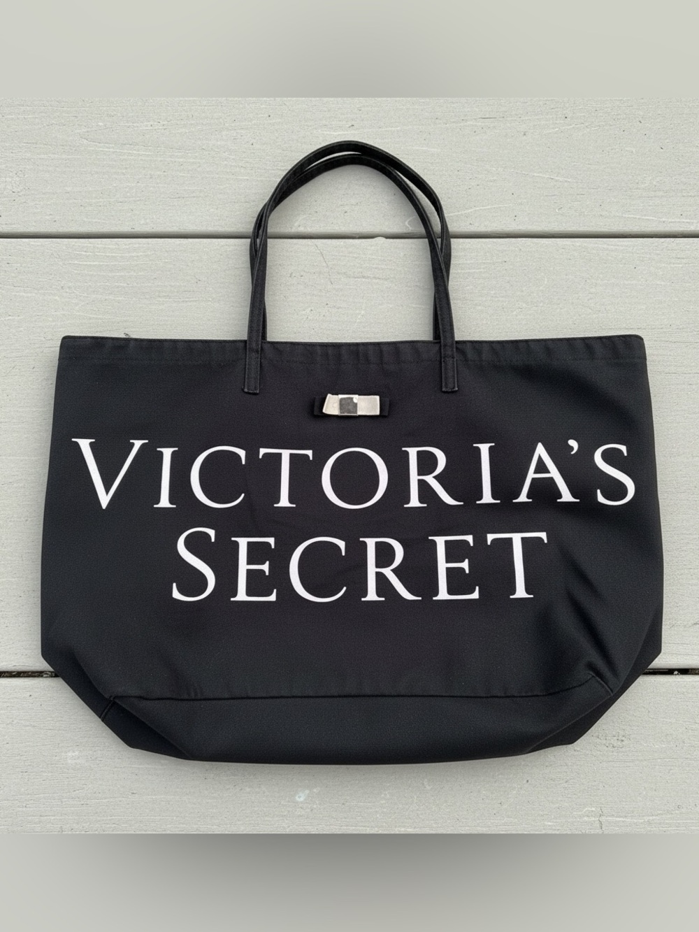 Victoria's Secret Black Canvas Tote Bag